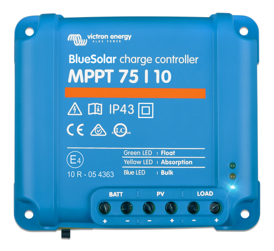 BlueSolar MPPT 75/10; 12/24V; 10A; Vmax 75V. Maximizador Victron. (SCC010010050R)