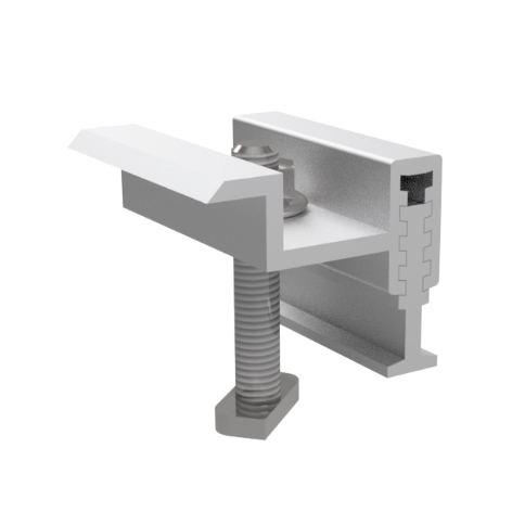 Kit de1 grapa final. Incluye tornillería a perfil. GRAPA FINAL (SL004). Incluye por cada SL004:
   1 ud EH_GRAPA-FINAL
   1 ud EH_TORNILLO_014 -> Cabeza de martillo M-8x45 ; 
   1 ud EH_TUERCA_184 -> Tuerca DIN 6923 biselado M-8