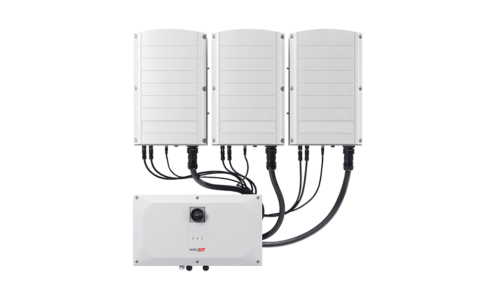SolarEdge Inversor trifásico de 90kW. Añadir 3 unidades secundarias SESUK. Synergy, Single DC Input, DC SPD. (SE90K-RW00IBPO4)