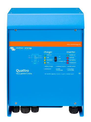 [IVI-Q3000/48/50_USA] Inversor Cargador Victron Quattro 48V 3000VA 50A 50A (QUA483021100)